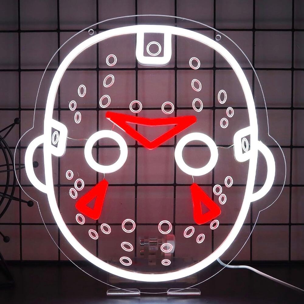 Jason Voorhees Neon Sign Friday The 13th Night Light Room Wall Decor
